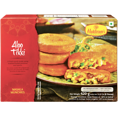 Haldiram’s Aloo tikki 420 g, 1,31 $/100g