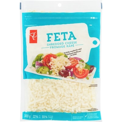President's Choice Shredded Feta Cheese 300 g, $2.16/100g