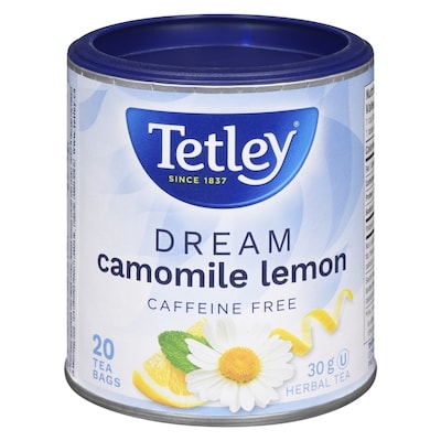 Tetley Dream Camomile/Lemon Herbal Cannister Pack 20 ea, $0.25/1ea