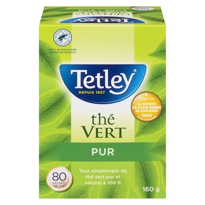 Tetley Thé vert pur 80 ea, 0,11 $/1ch