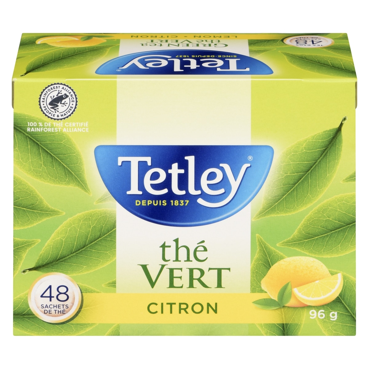Tetley Thé vert au citron 48 ea, 0,21 $/1ch