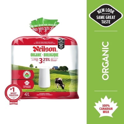Neilson 3.25% Organic Milk 4 l, $0.30/100ml