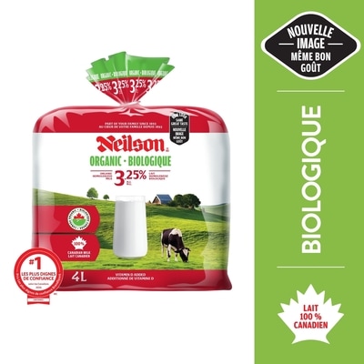 Neilson Lait 3.25% biologique 4 l, 0,34 $/100ml