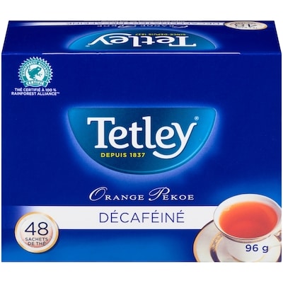 Tetley Thé orange pekoe décaféiné 48 ea, 0,18 $/1ch