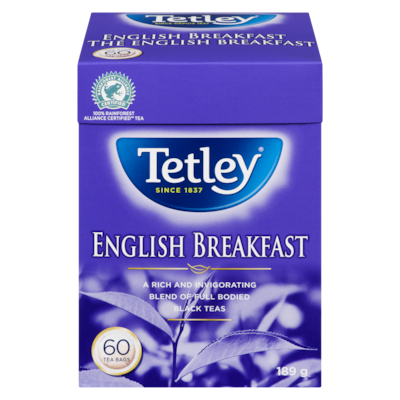 Tetley English Breakfast Tea  60 ea, $0.11/1ea