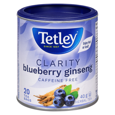 Tetley Herbal Tea Clarity Blueberry Ginseng Tea 20 ea, $0.27/1ea