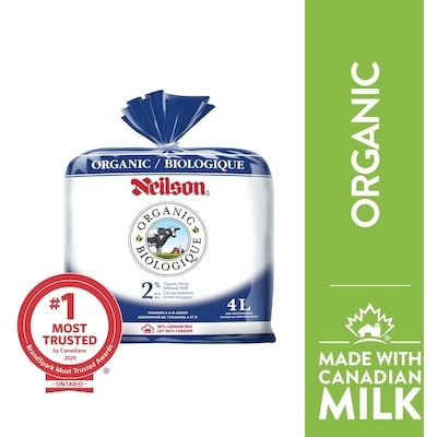 Neilson 2% Organic Milk 4 l, $0.29/100ml