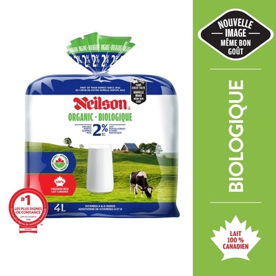 Neilson Lait 2% biologique 4 l, 0,30 $/100ml