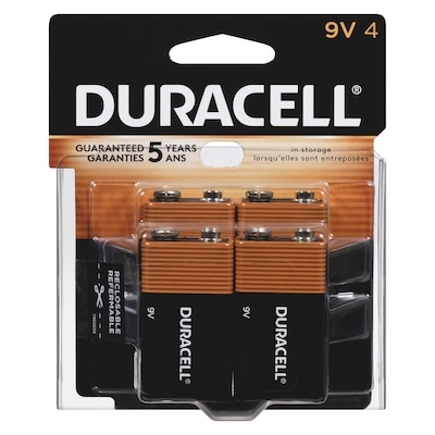 Duracell Coppertop Alkaline Batteries, 9V 4 ea, $5.50/1ea