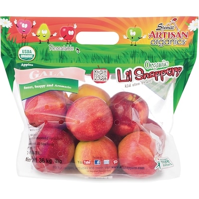 null Organic Lil Snapper Gala Apples, 3 lb bag 1.3 kg, $0.69/100g