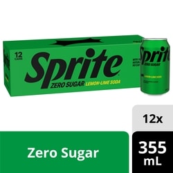 Sprite Lemon Lime Soda Zero Sugar Fridge Pack Cans 12x355.0 ml, $0.19/100ml
