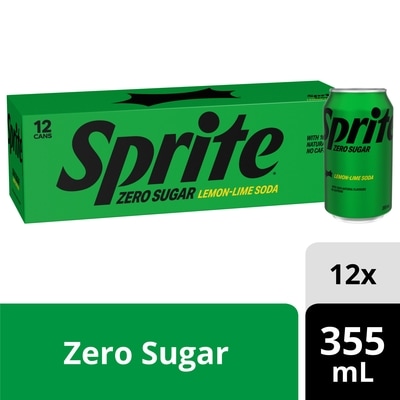 Sprite Lemon Lime Soda Zero Sugar Fridge Pack Cans 12x355.0 ml, $0.20/100ml
