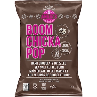 Angie's Boom Chicka Pop Dark Choclate with sea Salt 128 g, $4.29/100g