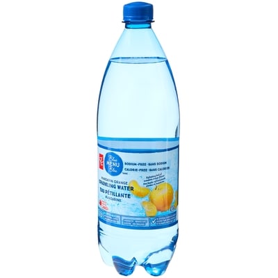 PC Menu Bleu Eau pétillante, mandarine 1 l, 0,13 $/100ml