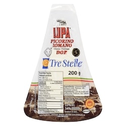 Tre Stelle Cheese Lupa Pecorino Romano 33% M.F. 200 g, $6.00/100g