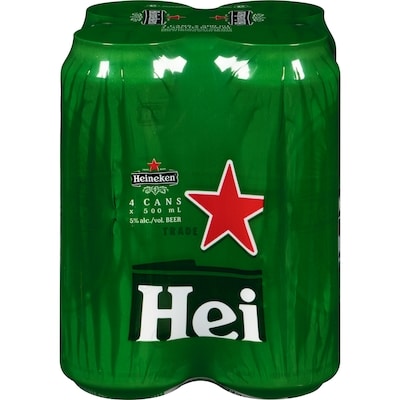 Heineken Cans (ID required at pick-up) 4x500.0 ml, $0.82/100ml