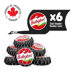 Babybel Collation au fromage saveur Cheddar 6P 120 g, 5,24 $/100g