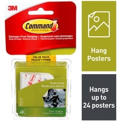 Command Poster Strips 17024C-VP, Medium, Value Pack