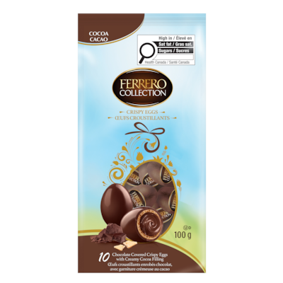 Ferrero Rocher Œufs , chocolat au cacao, garniture crémeuse au cacao, 10 chocolats, 100 g 100 g, 5,50 $/100g