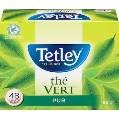 Tetley Thé vert pur 48 ea, 0,21 $/1ch