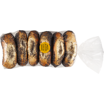 null Montreal Style Bagels, Poppy Seed 6-Pack 6x85.0 g, $1.18/100g