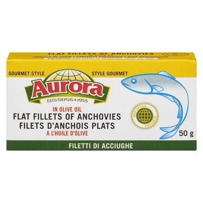 Aurora Flat Fillets Of Anchovies In Olive Oil 50 g, $5.38/100g