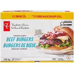 le Choix du Président Burgers de bœuf Épais et juteuxMC, format club 4.59 kg, 1,92 $/100g