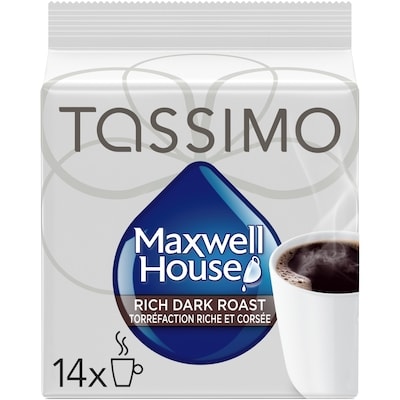 Tassimo Maxwell House Rich Dark Roast Coffee Single Serve T-Discs 14 ea, $0.93/1ea
