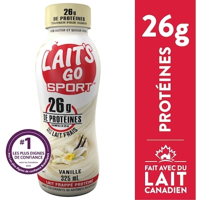 Milk 2 Go Lait Frappé Protéiné à la vanille 325 ml, 0,67 $/100ml
