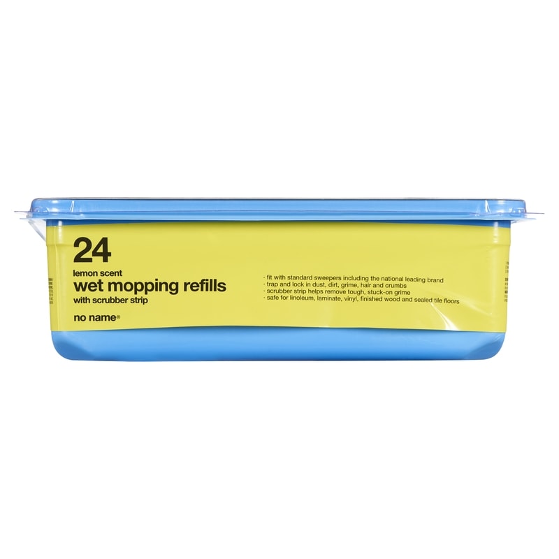 Lemon Scented Wet Mop Refills With Scrubber Strip