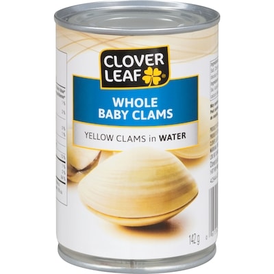 Clover Leaf Baby Clams, Whole Yellow In Water 142 ml, $2.11/100ml