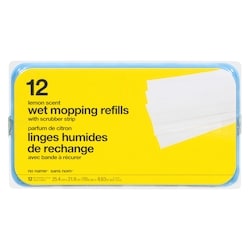 Lemon Scented Wet Mop Refills With Scrubber Strip