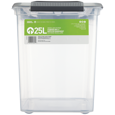 Everyday Essentials Clear Modular Latch Box, 25L 1 ea, $13.00/1ea