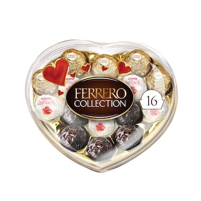 Ferrero Rocher Boîte-cadeau en forme de cœur de seize (16) pièces, parfaite pour offrir - collection de trois des plus exquises confiseries 174 g, 10,34 $/100g