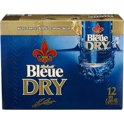 Labatt Bleue Labatt Bleue Dry, canette (Pièce d’identité requise au moment du ramassage) 12x355.0 ml, 0,49 $/100ml