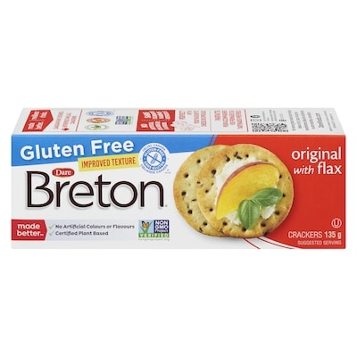 Dare Breton Gluten Free Original with Flax  135 g, $2.88/100g