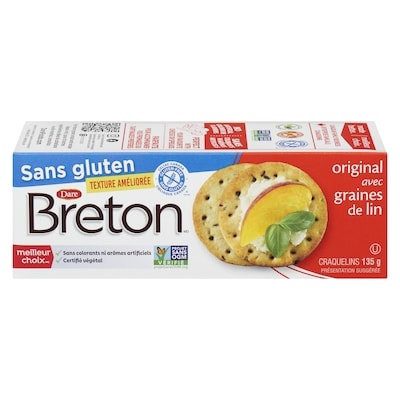 Dare Craquelins Breton Sans gluten Original avec graines de lin 135 g, 1,85 $/100g