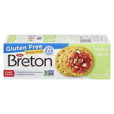 Dare Breton Gluten Free Herb and Garlic  135 g, $1.85/100g