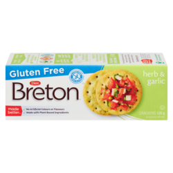 Dare Breton Gluten Free Herb and Garlic 135 g, $1.85/100g