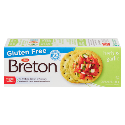 Dare Breton Gluten Free Herb and Garlic  135 g, $2.21/100g