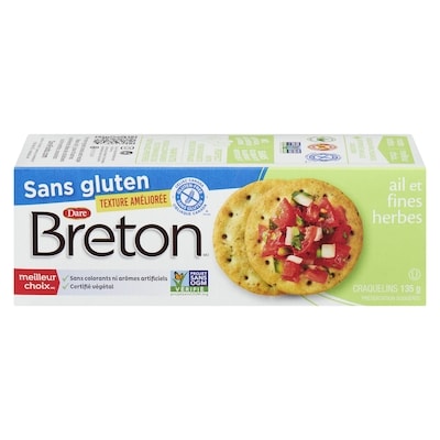Dare Craquelins Breton Sans gluten Ail et fines herbes 135 g, 1,85 $/100g