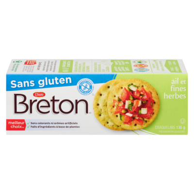Dare Craquelins Breton Sans gluten Ail et fines herbes 135 g, 2,22 $/100g