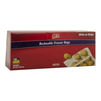 GFS Reclosable Clear Plastic Freezer Bags, Jumbo 100 ea, $0.32/1ea