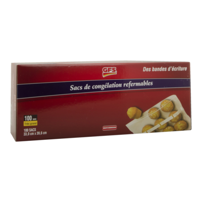 GFS Sacs en plastique de congélation refermables format géant 100 ea, 0,32 $/1ch