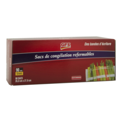 GFS Sacs de congélation refermables en plastique grand format 90 ea, 0,18 $/1ch