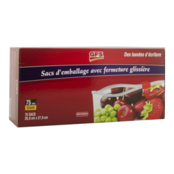 GFS Sacs refermables transparents grand format 75 ea, 0,19 $/1ch