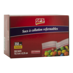 GFS Sacs transparents refermables pour collation 350 ea, 0,03 $/1ch