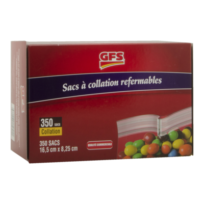 GFS Sacs transparents refermables pour collation 350 ea, 0,03 $/1ch