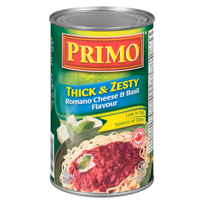 Pasta Sauce, Thick & Zesty Romano Cheese & Basil