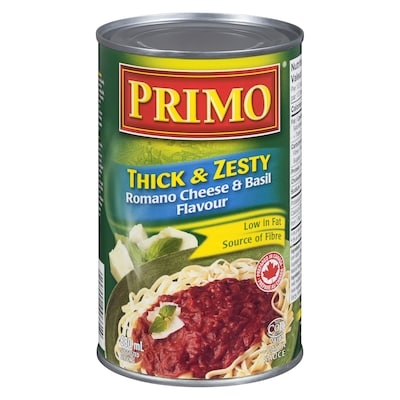 Primo Pasta Sauce, Thick & Zesty Romano Cheese & Basil 680 ml, $0.29/100ml